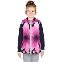 Flower Plant Floral Petal Nature Kid s Hooded Puffer Vest by Sapixe