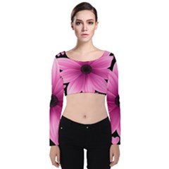 Flower Plant Floral Petal Nature Velvet Crop Top by Sapixe