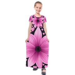 Flower Plant Floral Petal Nature Kids  Short Sleeve Maxi Dress