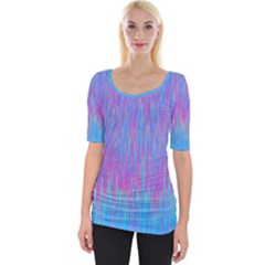 Blue Purple Striped Wide Neckline Tee