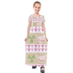 Cats Kids  Short Sleeve Maxi Dress