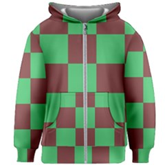 Background Checkers Squares Tile Kids Zipper Hoodie Without Drawstring