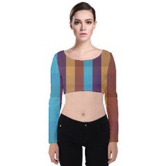 Background Desktop Squares Velvet Crop Top