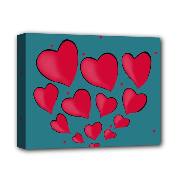 Background Desktop Hearts Heart Deluxe Canvas 14  x 11 