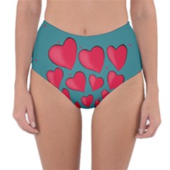 Background Desktop Hearts Heart Reversible High-waist Bikini Bottoms by Sapixe