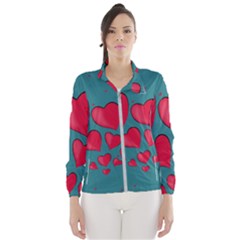 Background Desktop Hearts Heart Windbreaker (women)