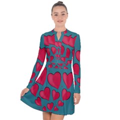 Background Desktop Hearts Heart Long Sleeve Panel Dress by Sapixe