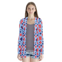 Background Desktop Squares Drape Collar Cardigan by Sapixe