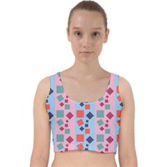 Background Desktop Squares Velvet Racer Back Crop Top