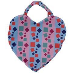 Background Desktop Squares Giant Heart Shaped Tote