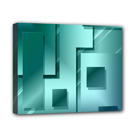 Green Figures Rectangles Squares Mirror Canvas 10  X 8  by Sapixe