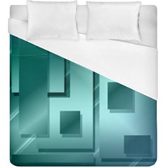 Green Figures Rectangles Squares Mirror Duvet Cover (king Size)