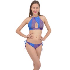 Background Desktop Squares Cross Front Halter Bikini Set