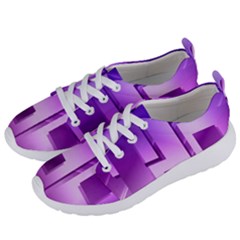 Purple Figures Rectangles Geometry Squares Women s Lightweight Sports Shoes