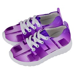 Purple Figures Rectangles Geometry Squares Kids  Lightweight Sports Shoes