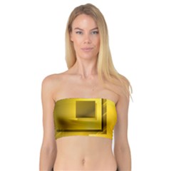 Yellow Gold Figures Rectangles Squares Mirror Bandeau Top by Sapixe