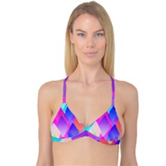 Squares Color Squares Background Reversible Tri Bikini Top by Sapixe