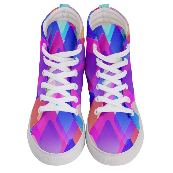 Squares Color Squares Background Men s Hi-Top Skate Sneakers