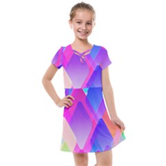 Squares Color Squares Background Kids  Cross Web Dress