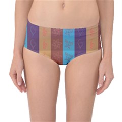 Background Desktop Squares Mid-waist Bikini Bottoms by Sapixe