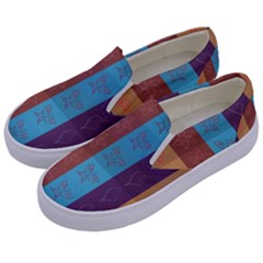 Background Desktop Squares Kids  Canvas Slip Ons