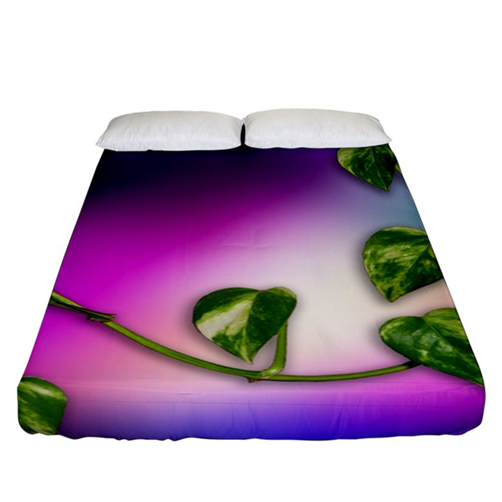 Leaves Green Leaves Background Fitted Sheet (King Size)