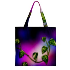 Leaves Green Leaves Background Zipper Grocery Tote Bag by Sapixe