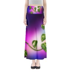 Leaves Green Leaves Background Full Length Maxi Skirt by Sapixe