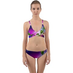 Leaves Green Leaves Background Wrap Around Bikini Set by Sapixe