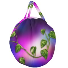 Leaves Green Leaves Background Giant Round Zipper Tote by Sapixe