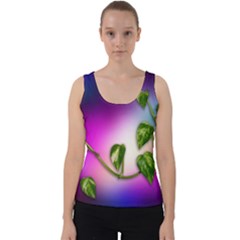 Leaves Green Leaves Background Velvet Tank Top by Sapixe