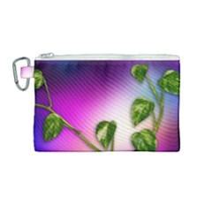 Leaves Green Leaves Background Canvas Cosmetic Bag (medium)