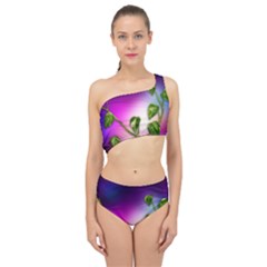 Leaves Green Leaves Background Spliced Up Two Piece Swimsuit