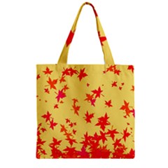 Leaves Autumn Maple Drop Listopad Zipper Grocery Tote Bag by Sapixe