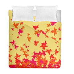 Leaves Autumn Maple Drop Listopad Duvet Cover Double Side (full/ Double Size) by Sapixe