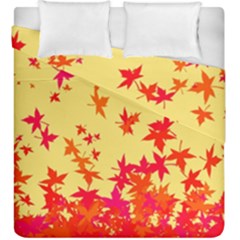 Leaves Autumn Maple Drop Listopad Duvet Cover Double Side (king Size) by Sapixe