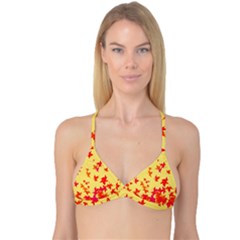 Leaves Autumn Maple Drop Listopad Reversible Tri Bikini Top by Sapixe