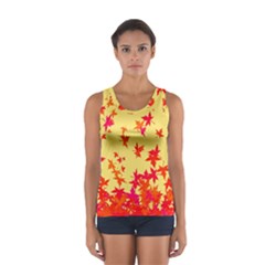 Leaves Autumn Maple Drop Listopad Sport Tank Top  by Sapixe