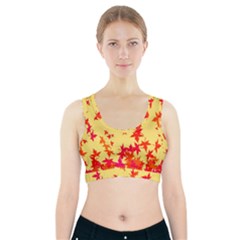 Leaves Autumn Maple Drop Listopad Sports Bra With Pocket by Sapixe