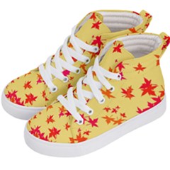 Leaves Autumn Maple Drop Listopad Kid s Hi-top Skate Sneakers by Sapixe