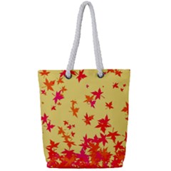 Leaves Autumn Maple Drop Listopad Full Print Rope Handle Tote (small) by Sapixe