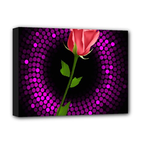 Rosa Black Background Flash Lights Deluxe Canvas 16  X 12   by Sapixe