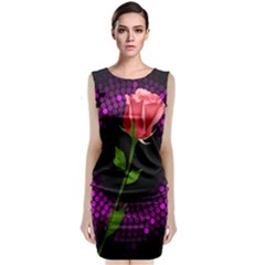 Rosa Black Background Flash Lights Classic Sleeveless Midi Dress