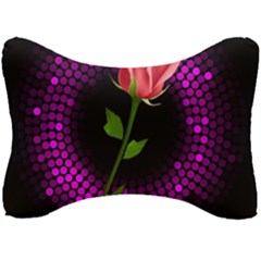 Rosa Black Background Flash Lights Seat Head Rest Cushion