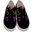 Rosa Black Background Flash Lights Men s Low Top Canvas Sneakers View1