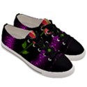 Rosa Black Background Flash Lights Men s Low Top Canvas Sneakers View3