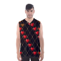 Background Texture Texture Hearts Men s Basketball Tank Top by Sapixe