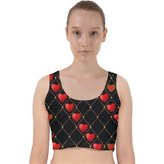 Background Texture Texture Hearts Velvet Racer Back Crop Top by Sapixe