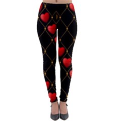 Background Texture Texture Hearts Lightweight Velour Leggings