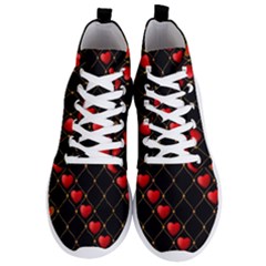 Background Texture Texture Hearts Men s Lightweight High Top Sneakers